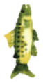 Watercolor olive-green fish